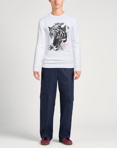 Man Sweatshirt White Size L Cotton, Polyester