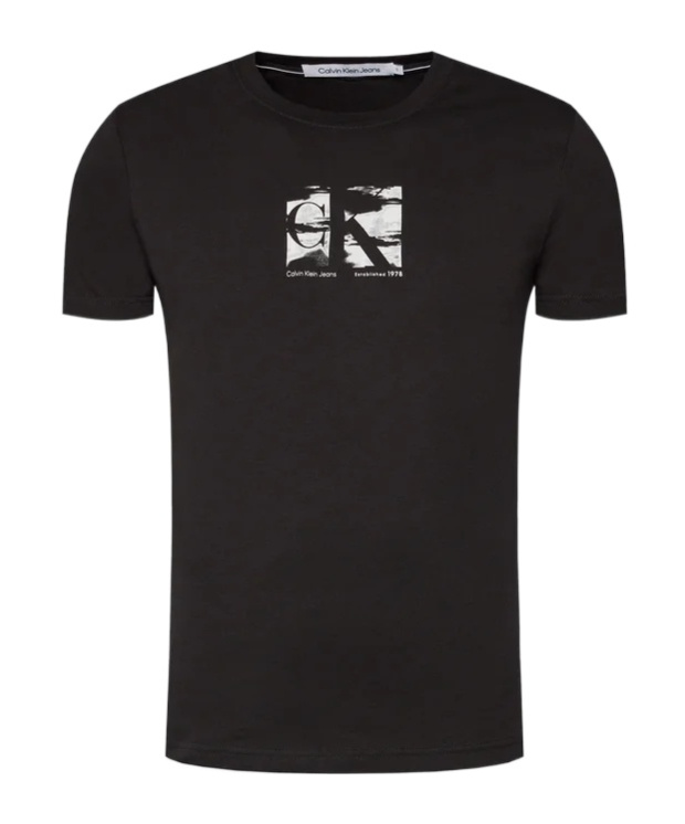 Open-necked black shirt