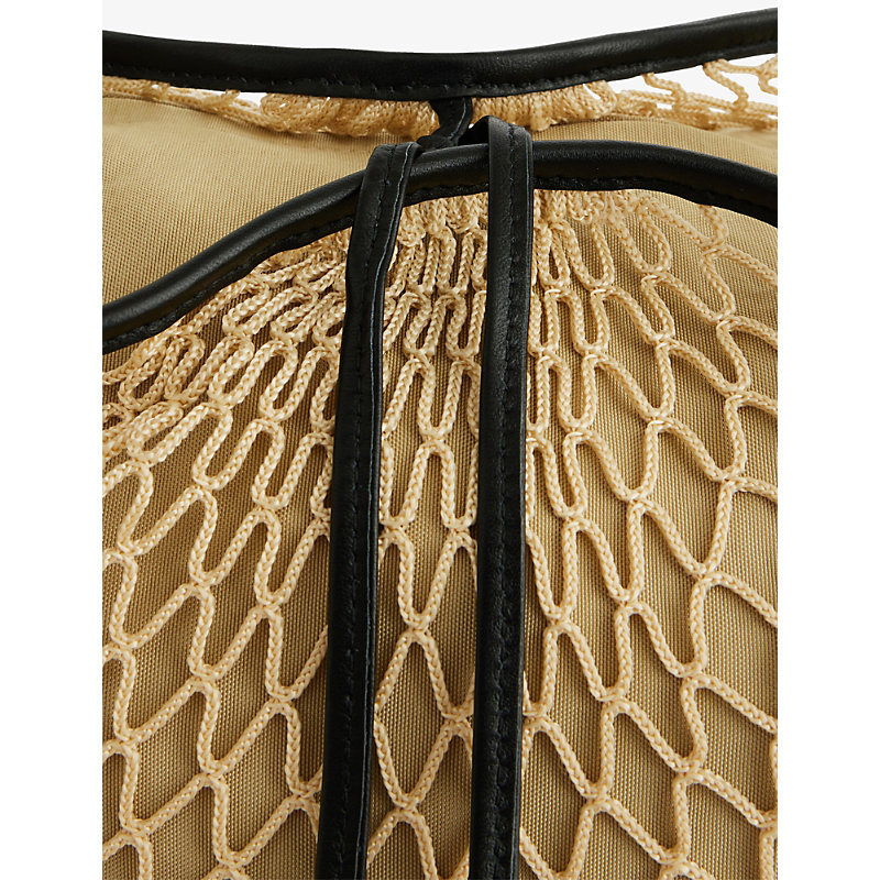 Womens Croissant Filt Woven Shoulder Bag