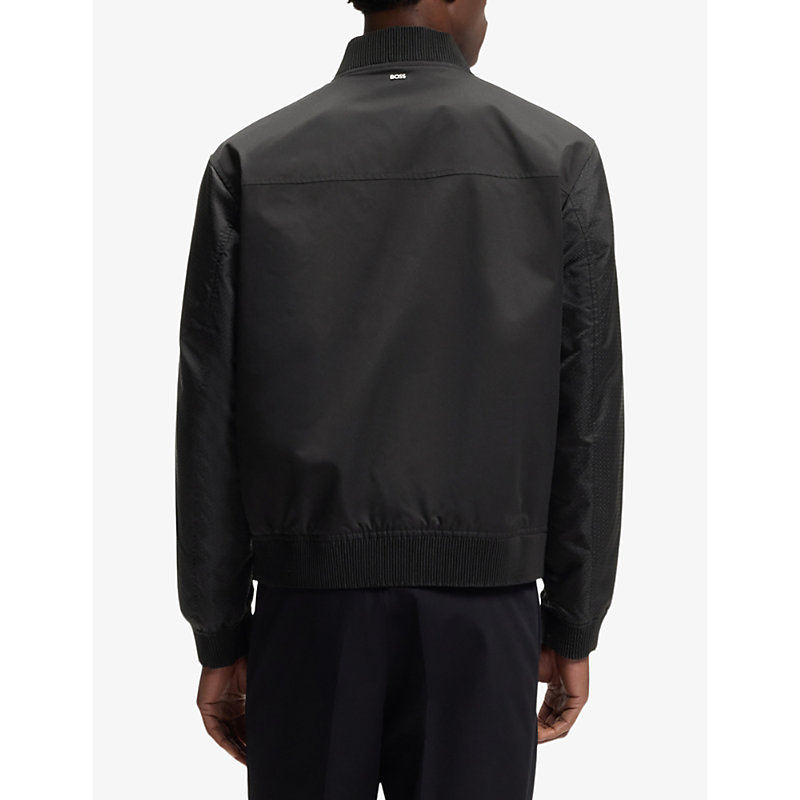 Mens Baseball-Collar Press-Stud Woven Jacket