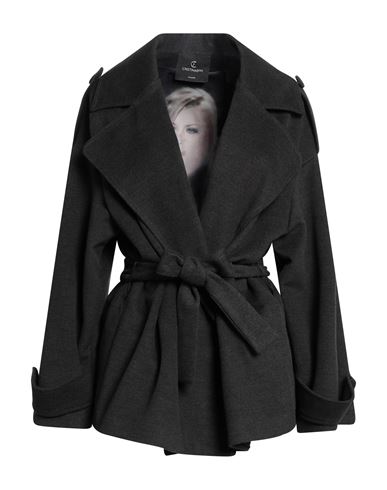 Woman Coat Charcoal Size 8 Polyester, Viscose