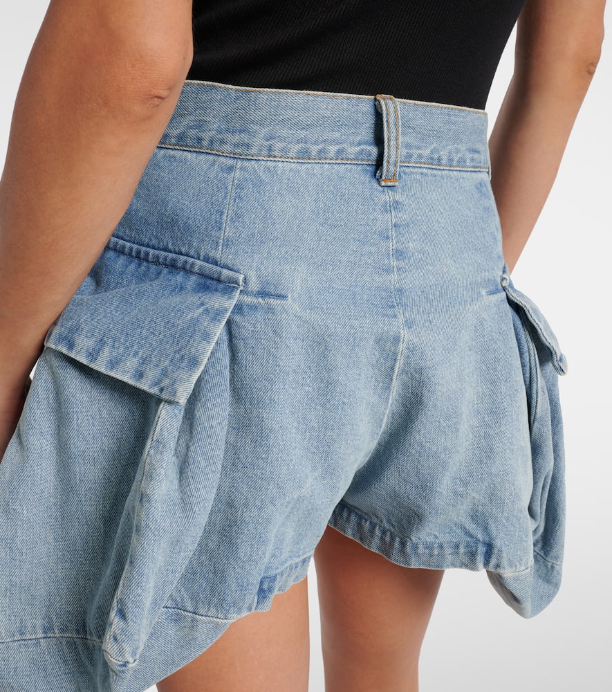 Cargo denim shorts