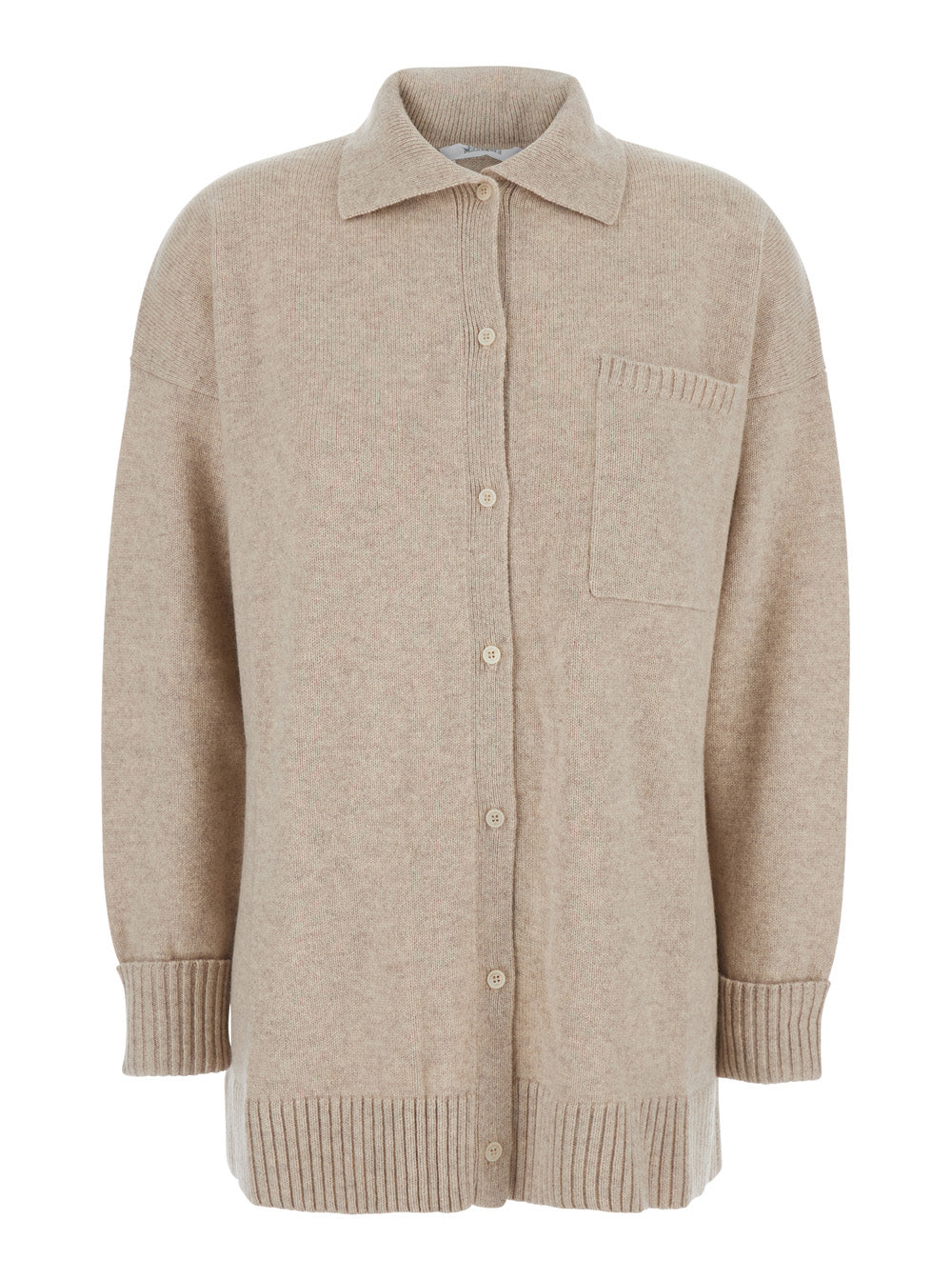Cashmere Cardigan — Beige