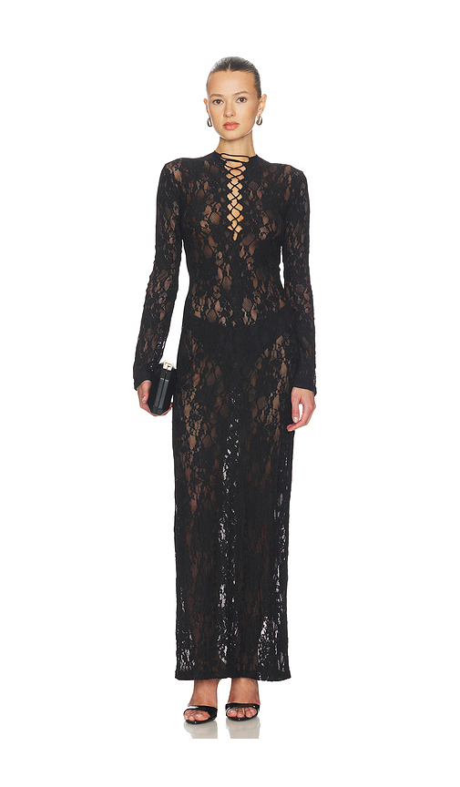 Superdown Julissa Maxi Dress in Black. XS. Also in