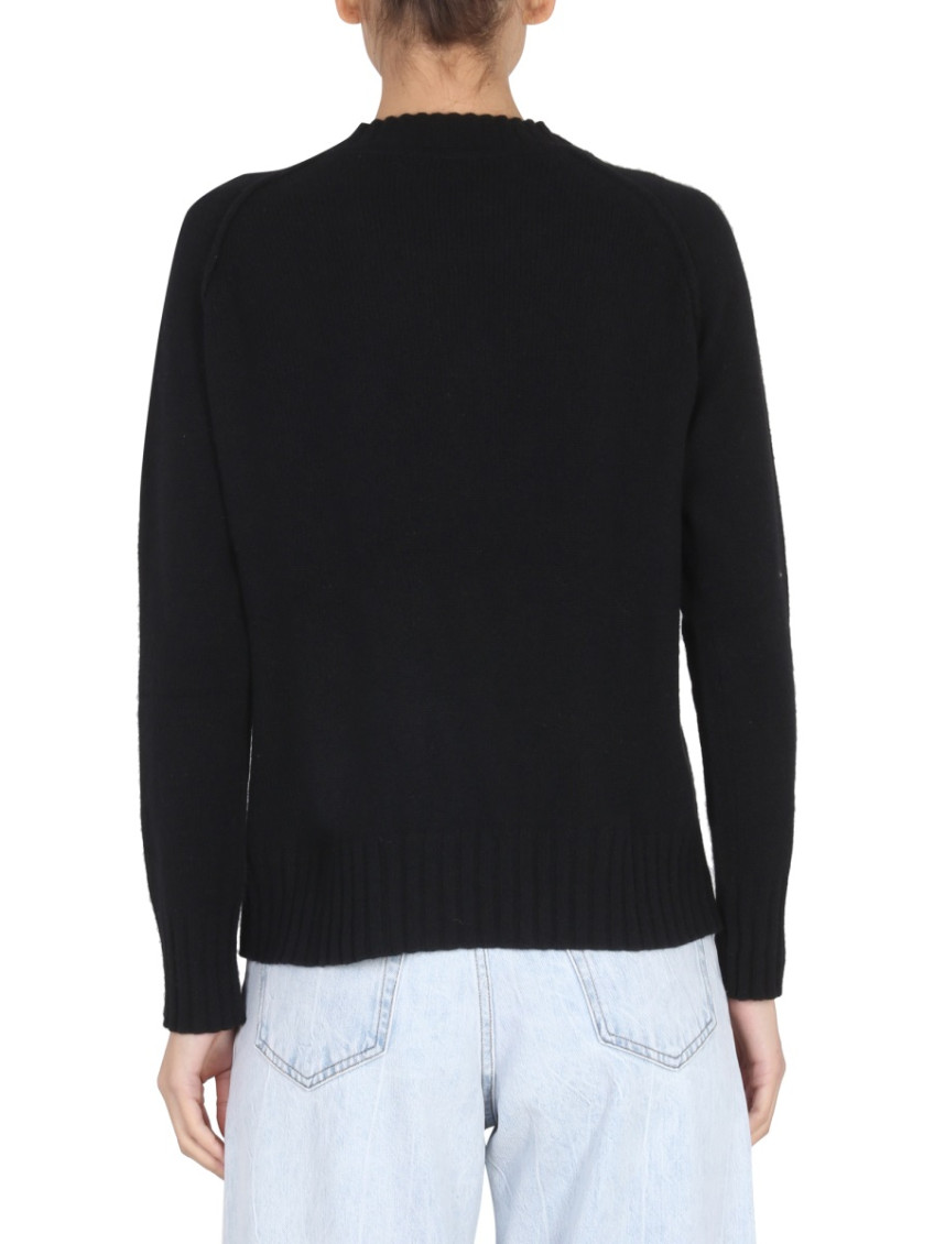 Black Knitted Crew Neck Sweater