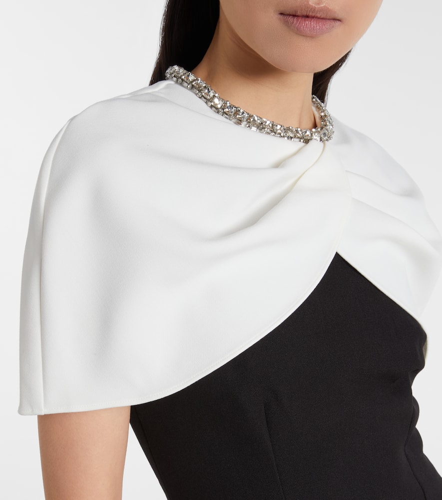 Crystal-embellished crêpe cocktail dress