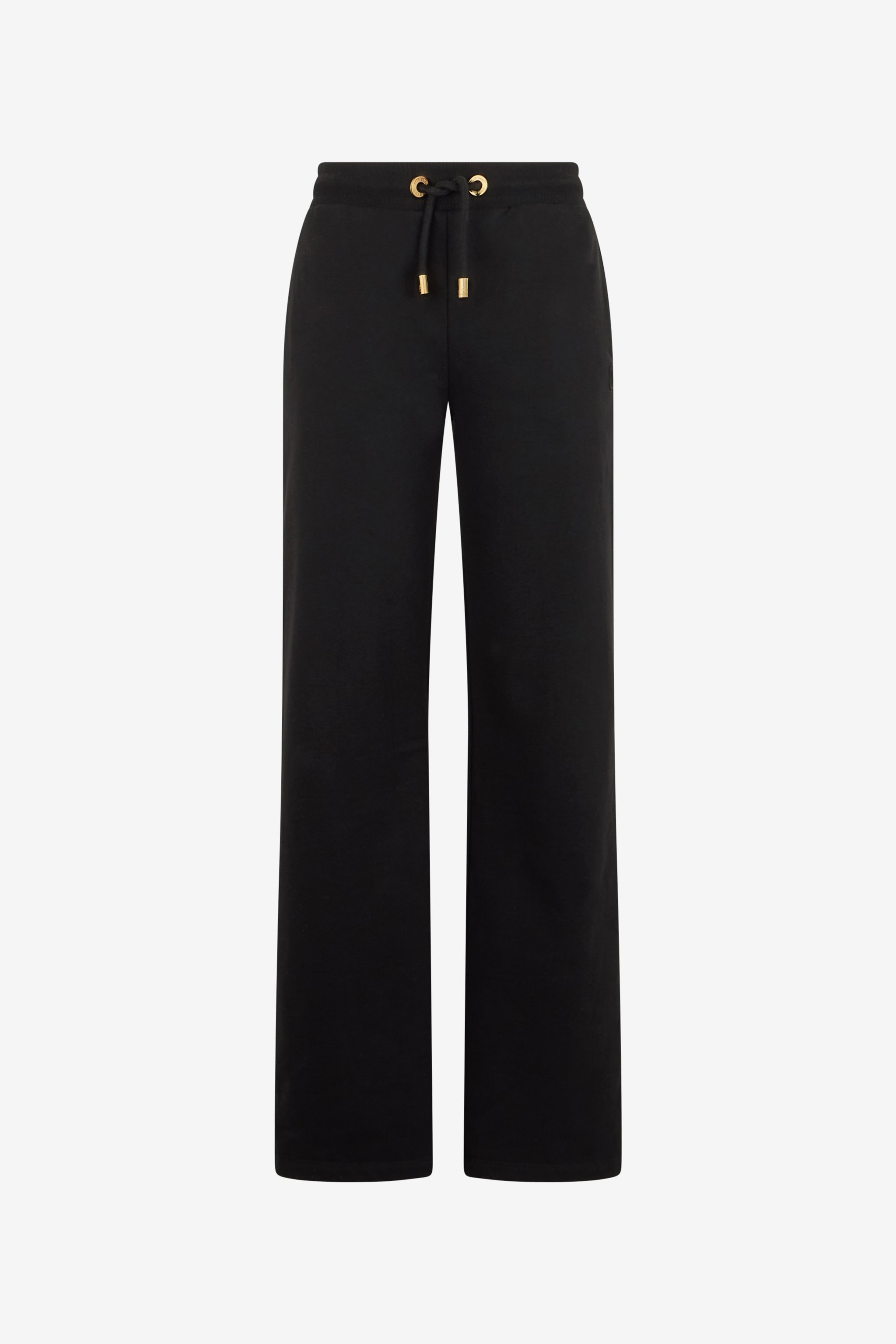 Black Cotton Trousers With Monogram Rc