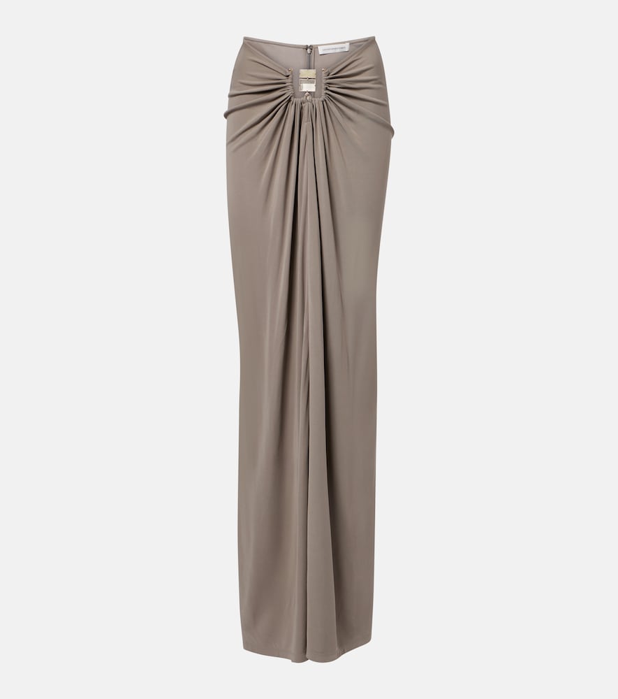 Bezel Quartz gathered jersey maxi skirt
