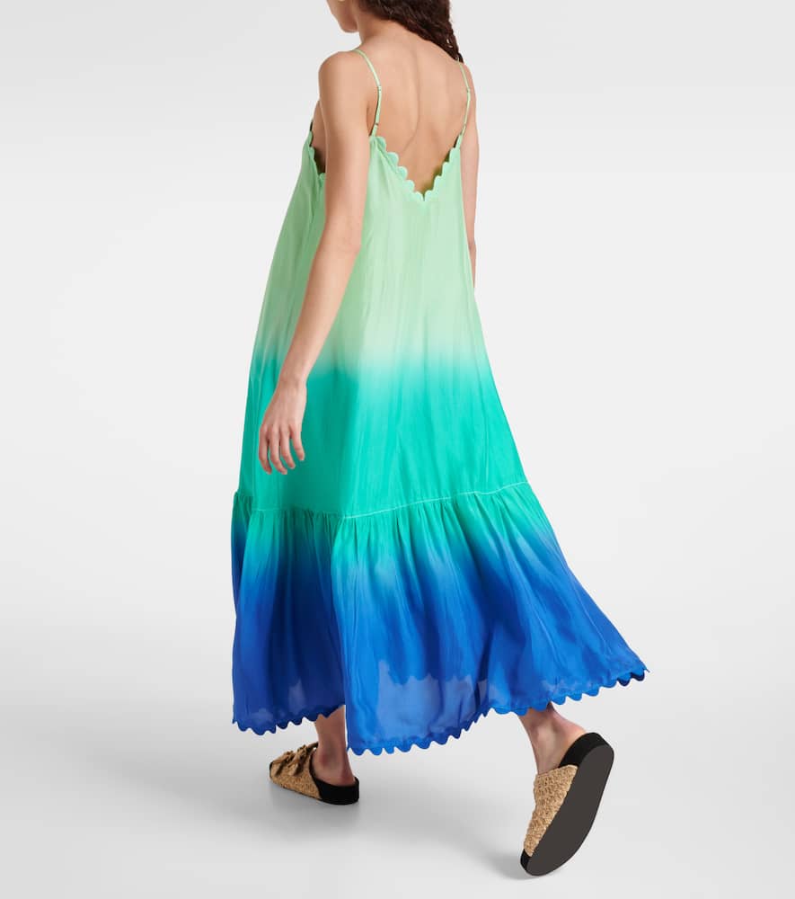 Juliet Dunn Embroidered ombré silk kaftan