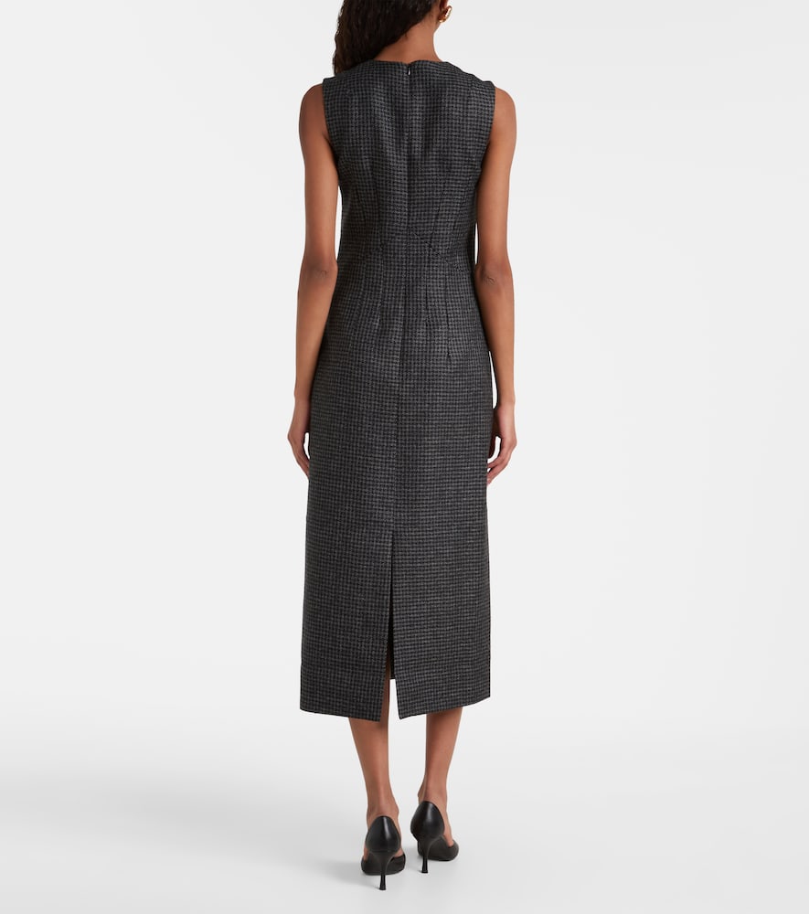 Hartley houndstooth wool-blend midi dress