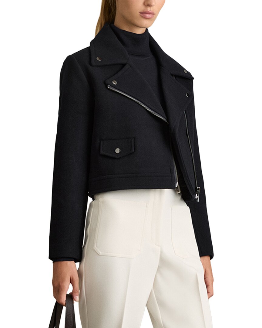 Arlow Cropped Wool-Blend Biker Jacket