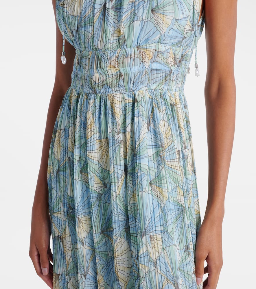 Yardley floral pleated chiffon gown