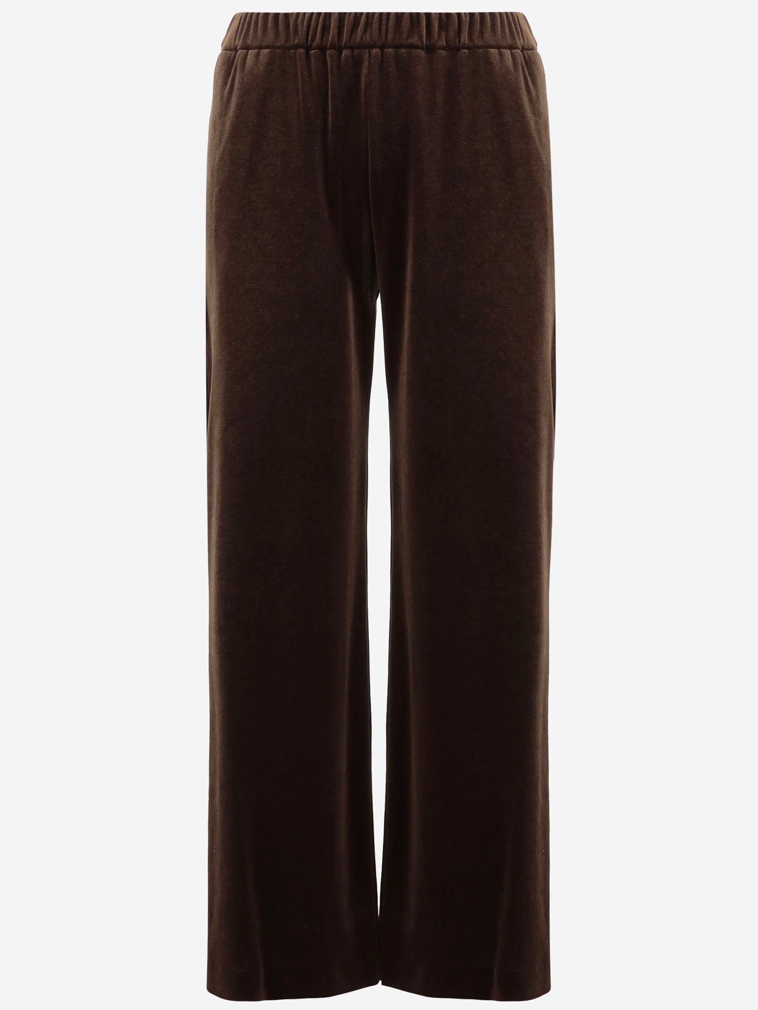 Stretch Velvet Trousers — Brown