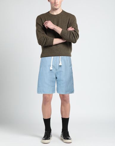 Man Denim shorts Blue Size L Cotton, Linen