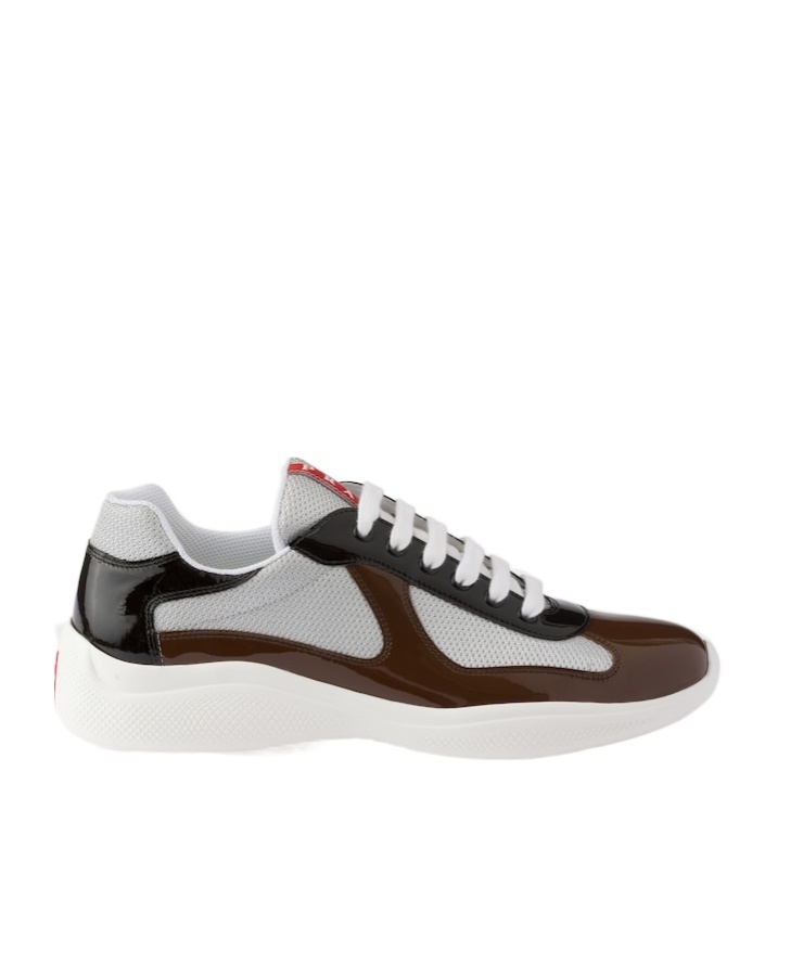 Patent leather and technical fabric Prada America's Cup sneakers