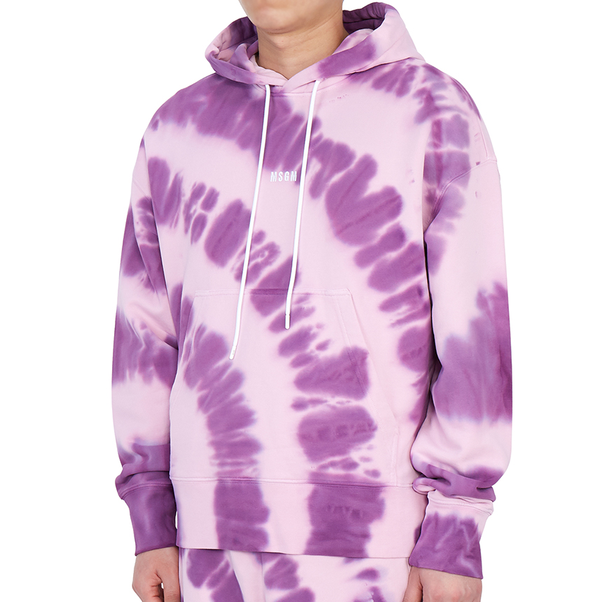 Logo-print tie-dye hoodie
