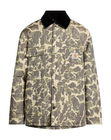 Man Jacket Light green Size M Cotton, Polyester, Nylon