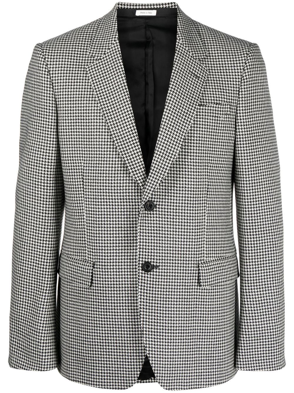 Single-breasted houndstooth blazer - White