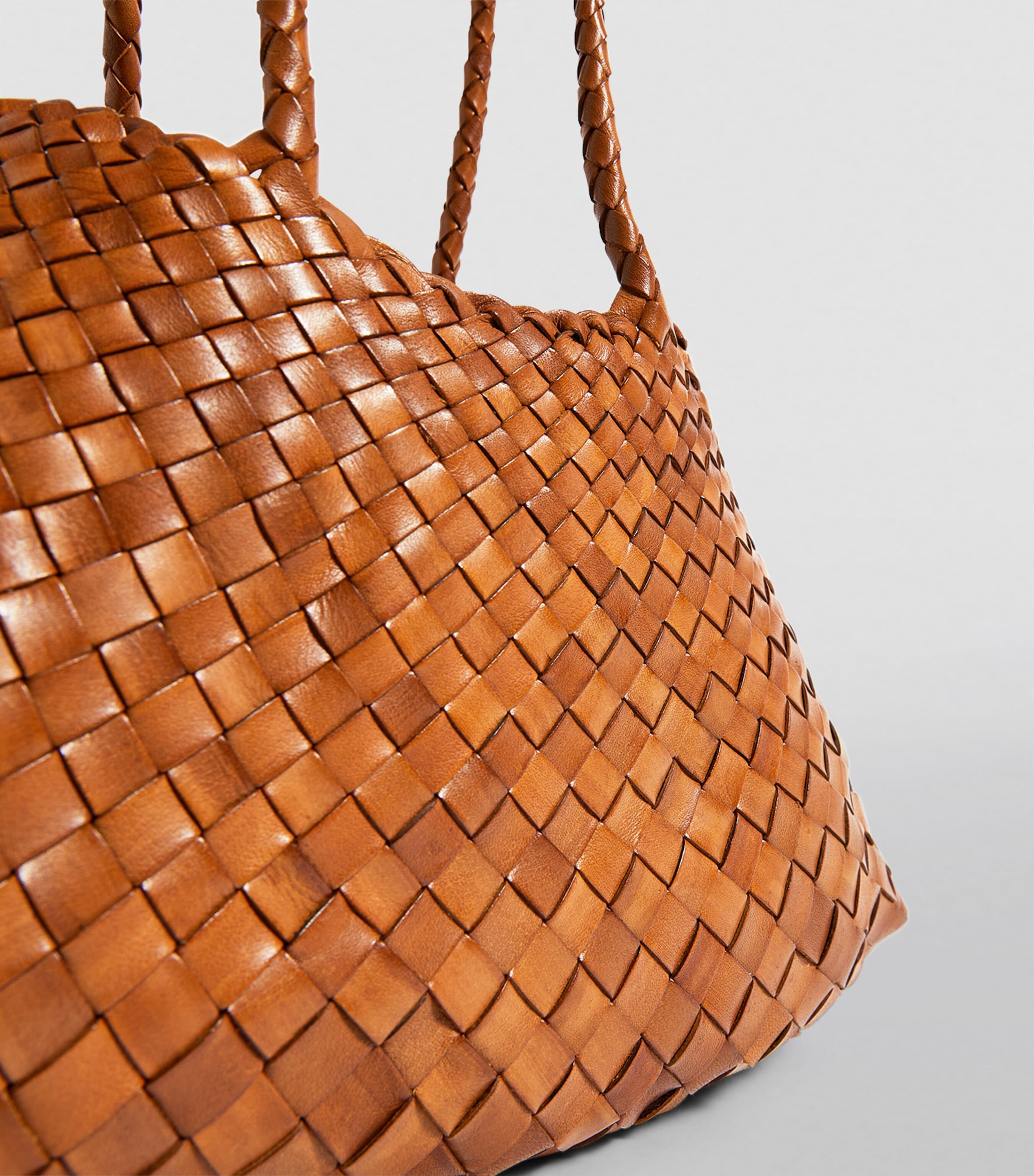 Dragon Diffusion Large Leather Woven Santa Croce Tote Bag