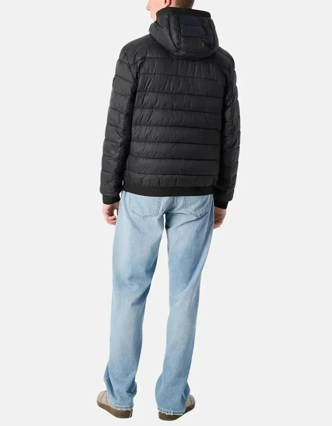 Men's BOSS MENS ODENIS HOODED PUFFER JACKET BLACK - : 42/Regular