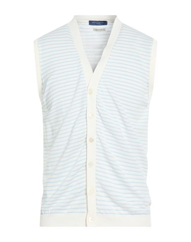 Man Cardigan Sky blue Size L Cotton