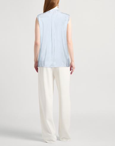 Woman Shirt Light blue Size 8 Silk, Cotton