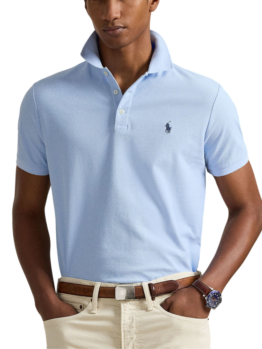 Blue Shirt Collar Polo