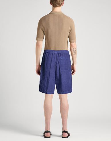 Man Shorts & Bermuda Shorts Blue Size 32 Linen