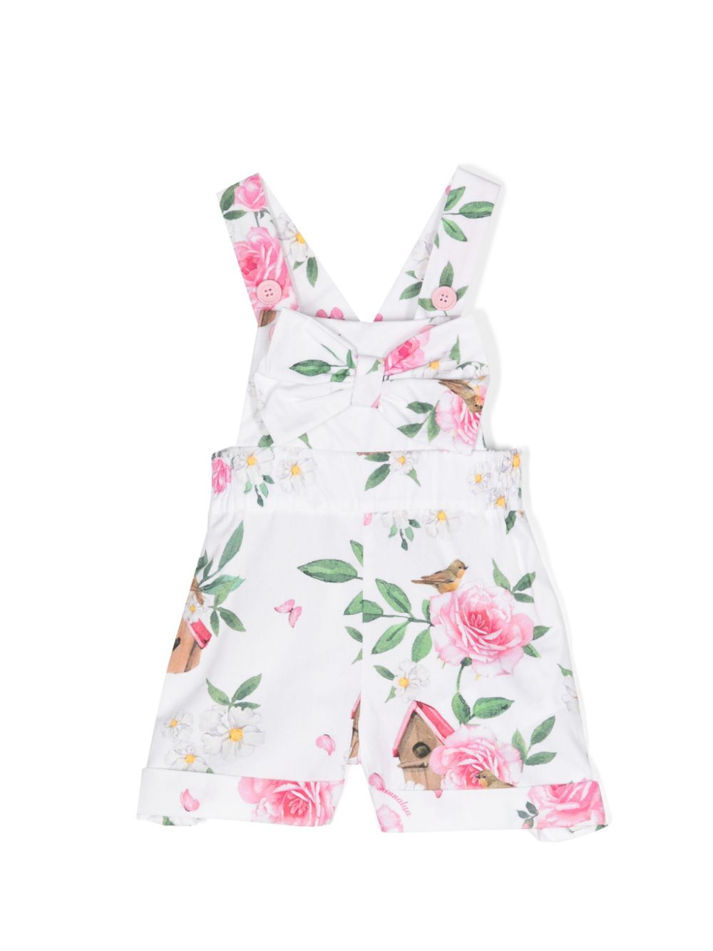 Floral-print cotton shorts - White