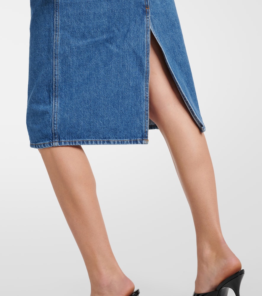 Denim midi skirt