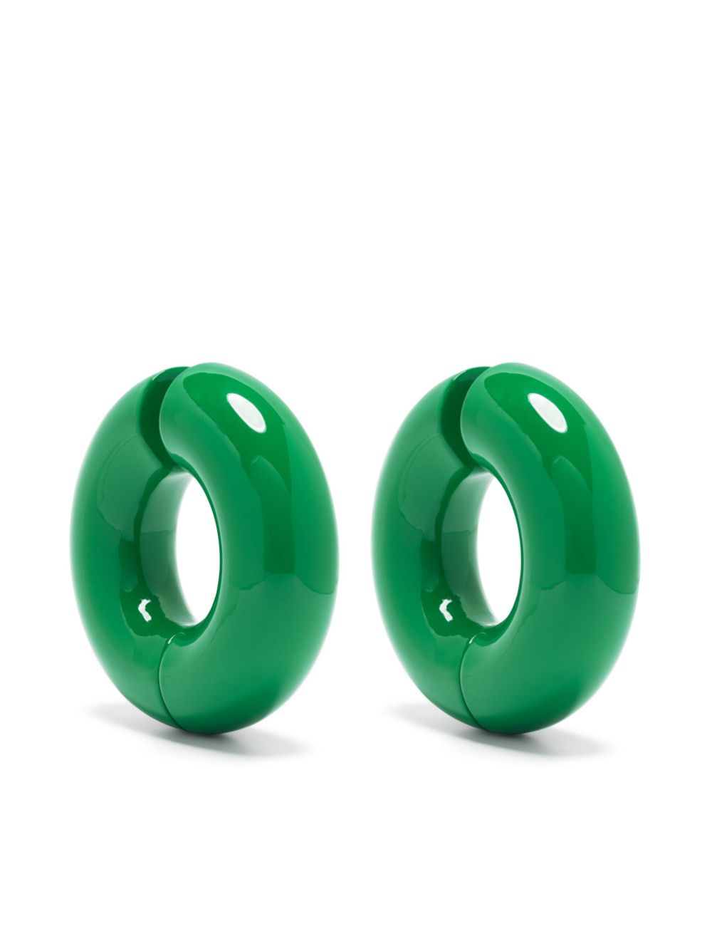 Large Strato chunky-hoop earrings - Green