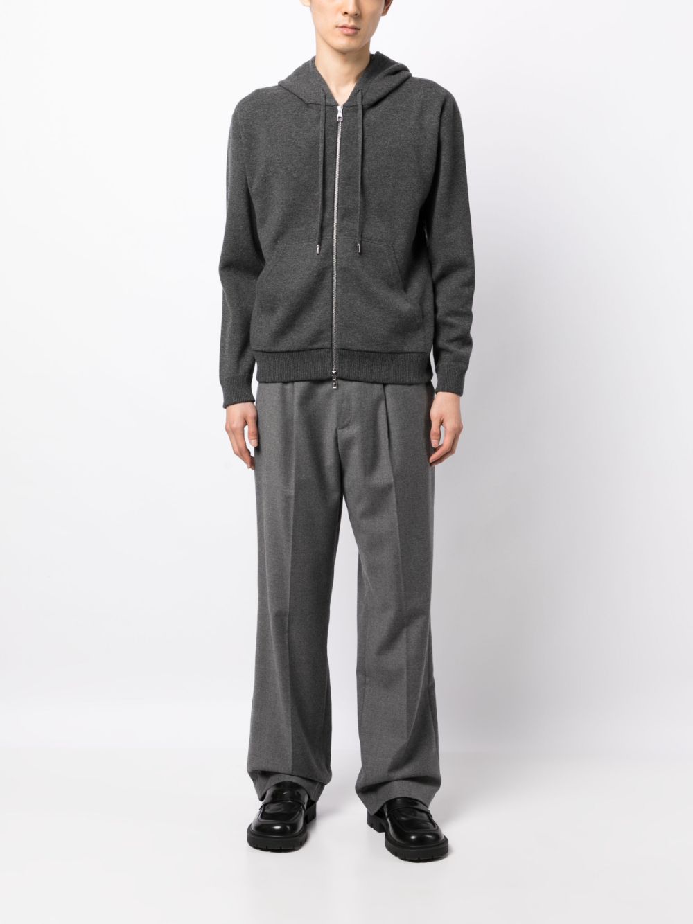 Long-sleeves zip-up hoodie - Grey