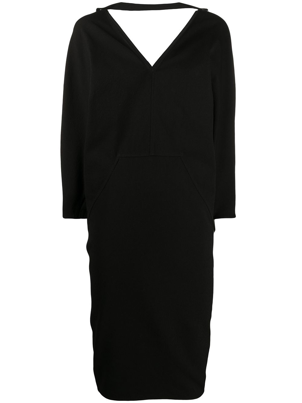 V-neck midi dress - Black