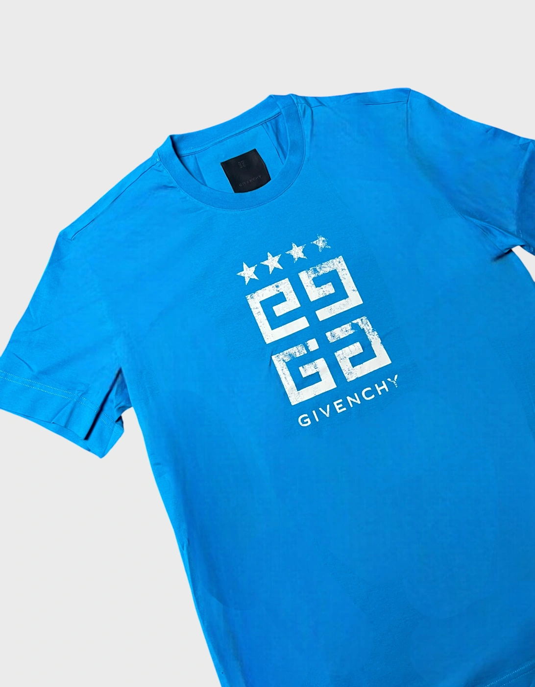 Men's Givenchy 4G Emblem Slim Fit T Shirt Mineral Blue