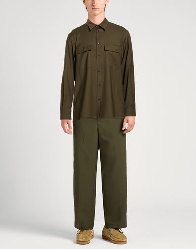 Man Shirt Military green Size 38 Wool