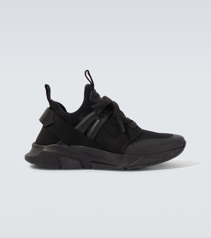 Jago leather-trimmed sneakers