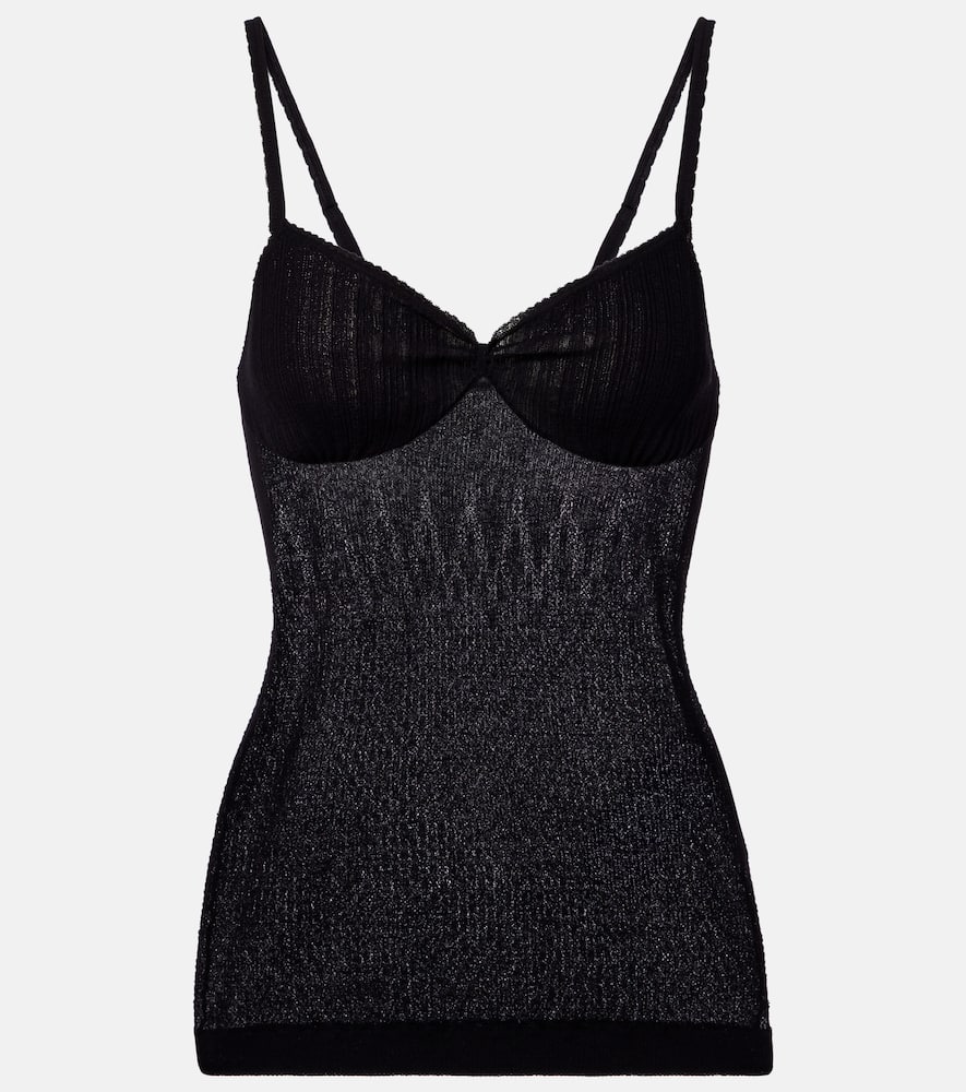 Knitted cotton-blend camisole