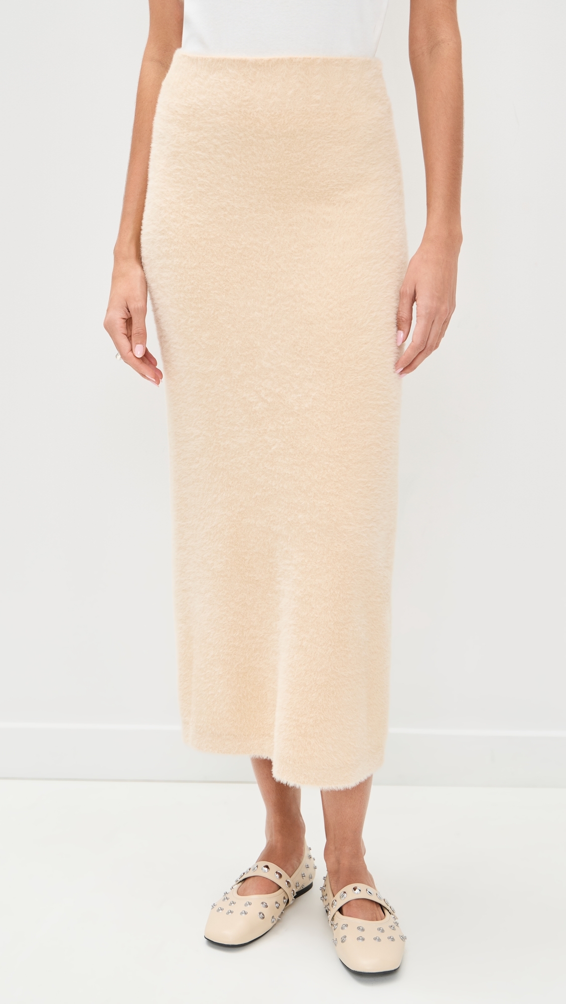 Fuzzy Midi Skirt Black