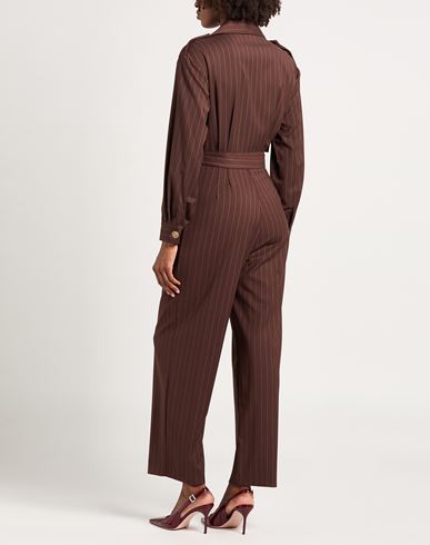 Woman Jumpsuit Chocolate brown Size S Polyester, Rayon, Elastane