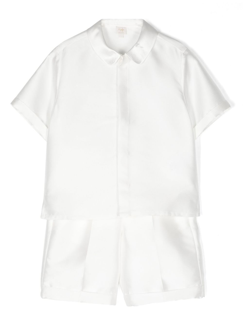Tailored satin short set - White