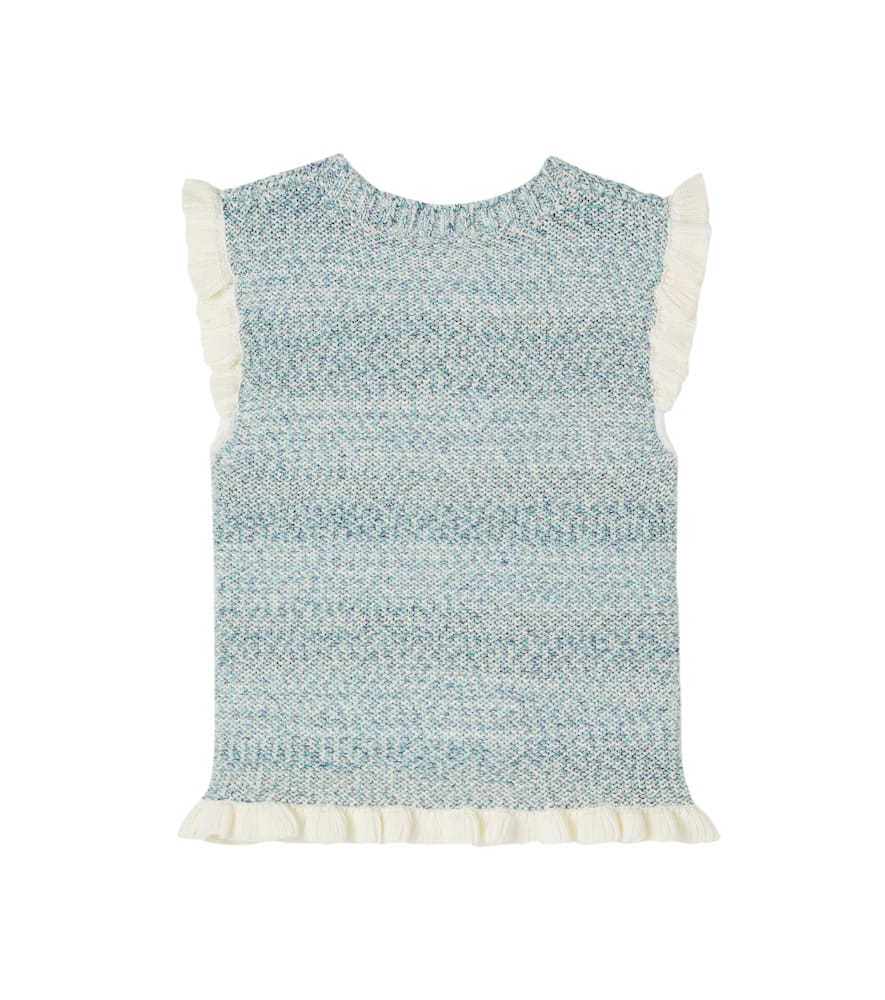 Knitted cotton-blend top