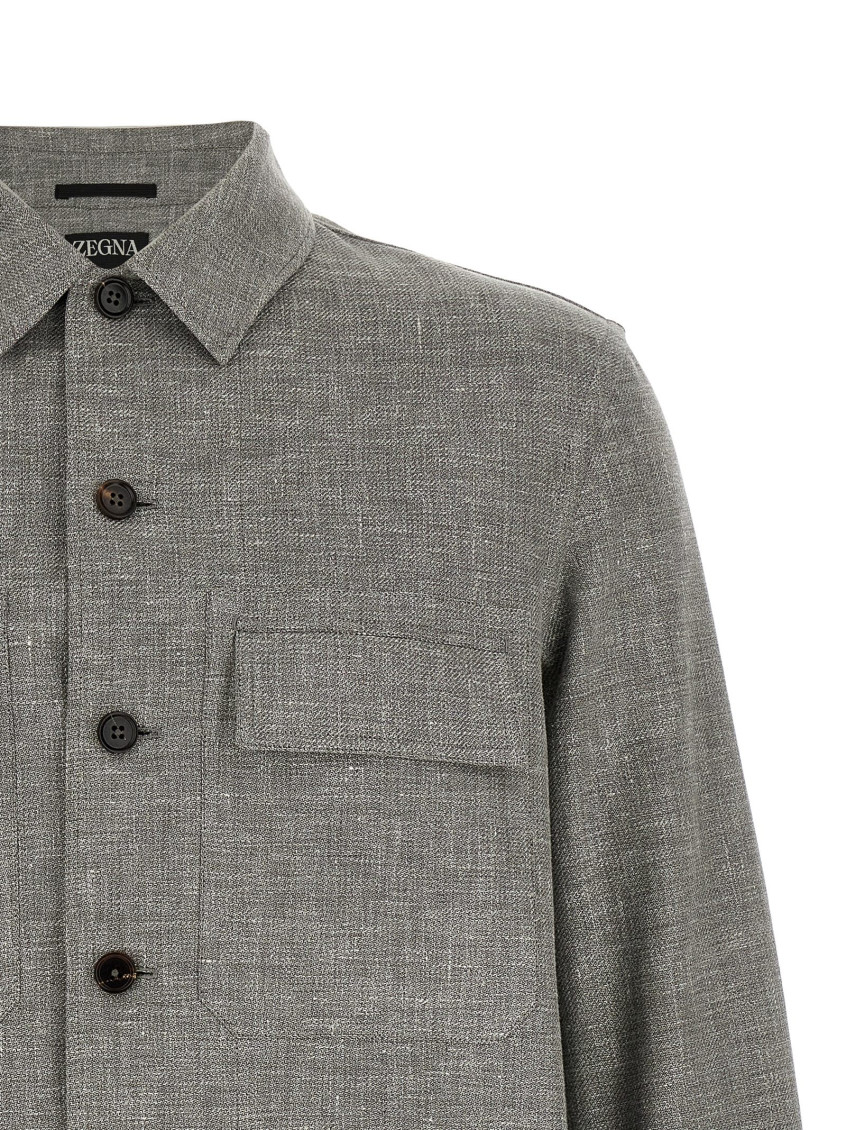 Zegna - crossover overshirt jacket chest pocket