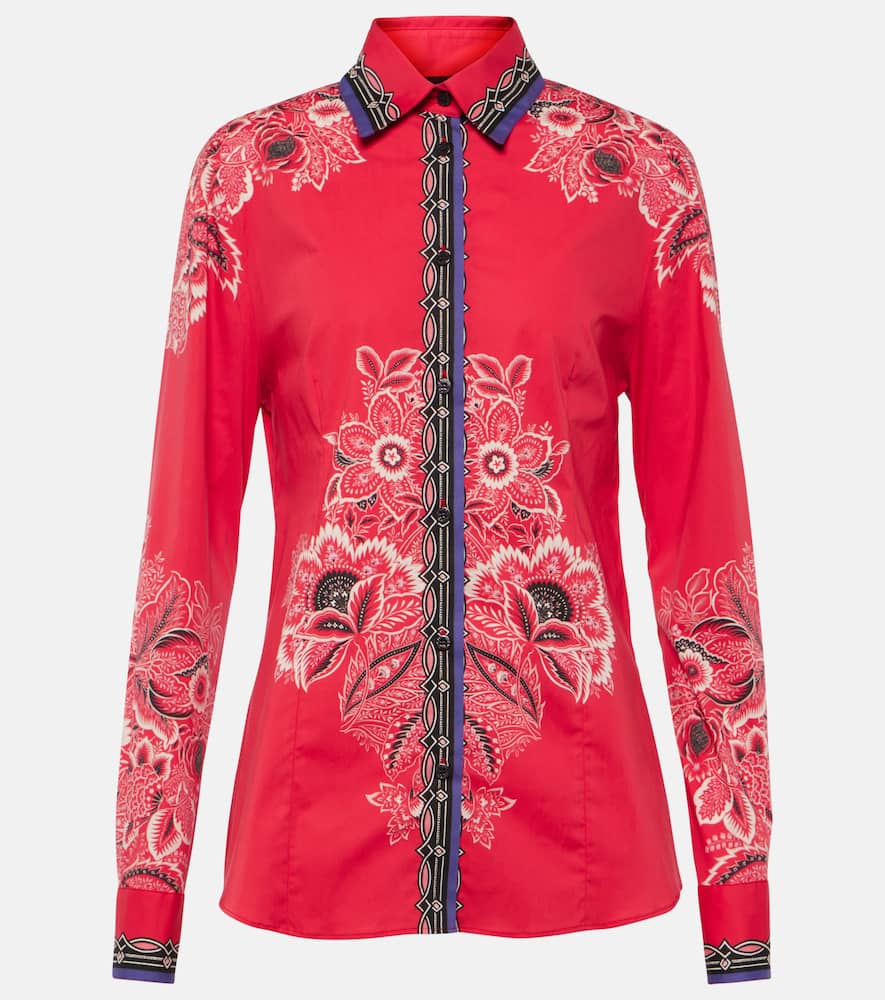 Floral cotton-blend shirt