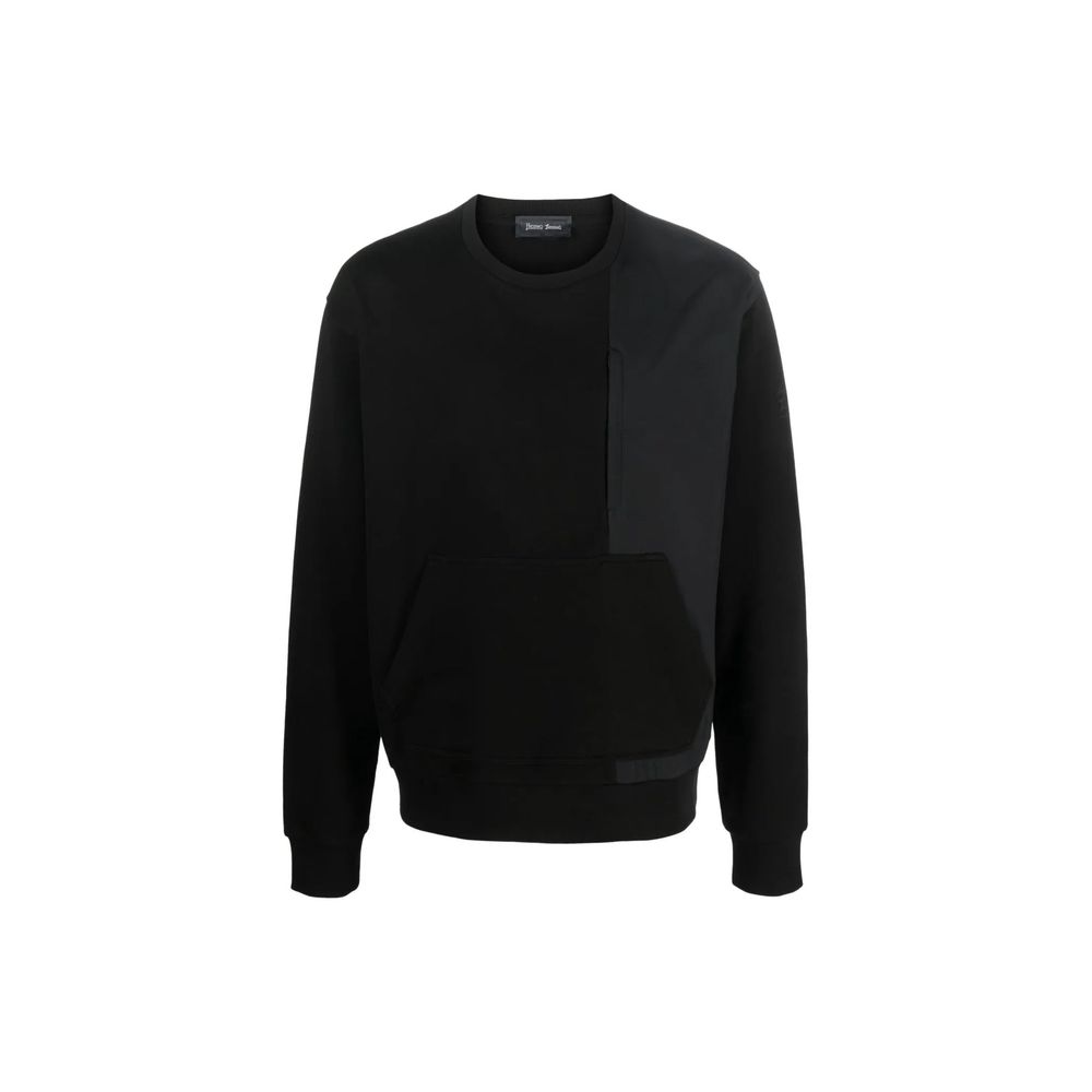Cotton Crew-Neck Sweatshirt — Black
