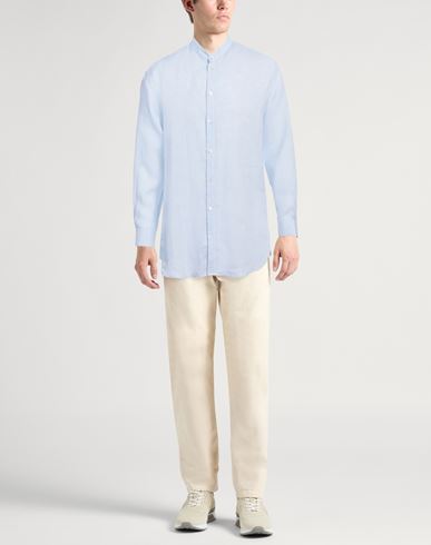 Emporio Armani Man Shirt Sky blue Size L Linen