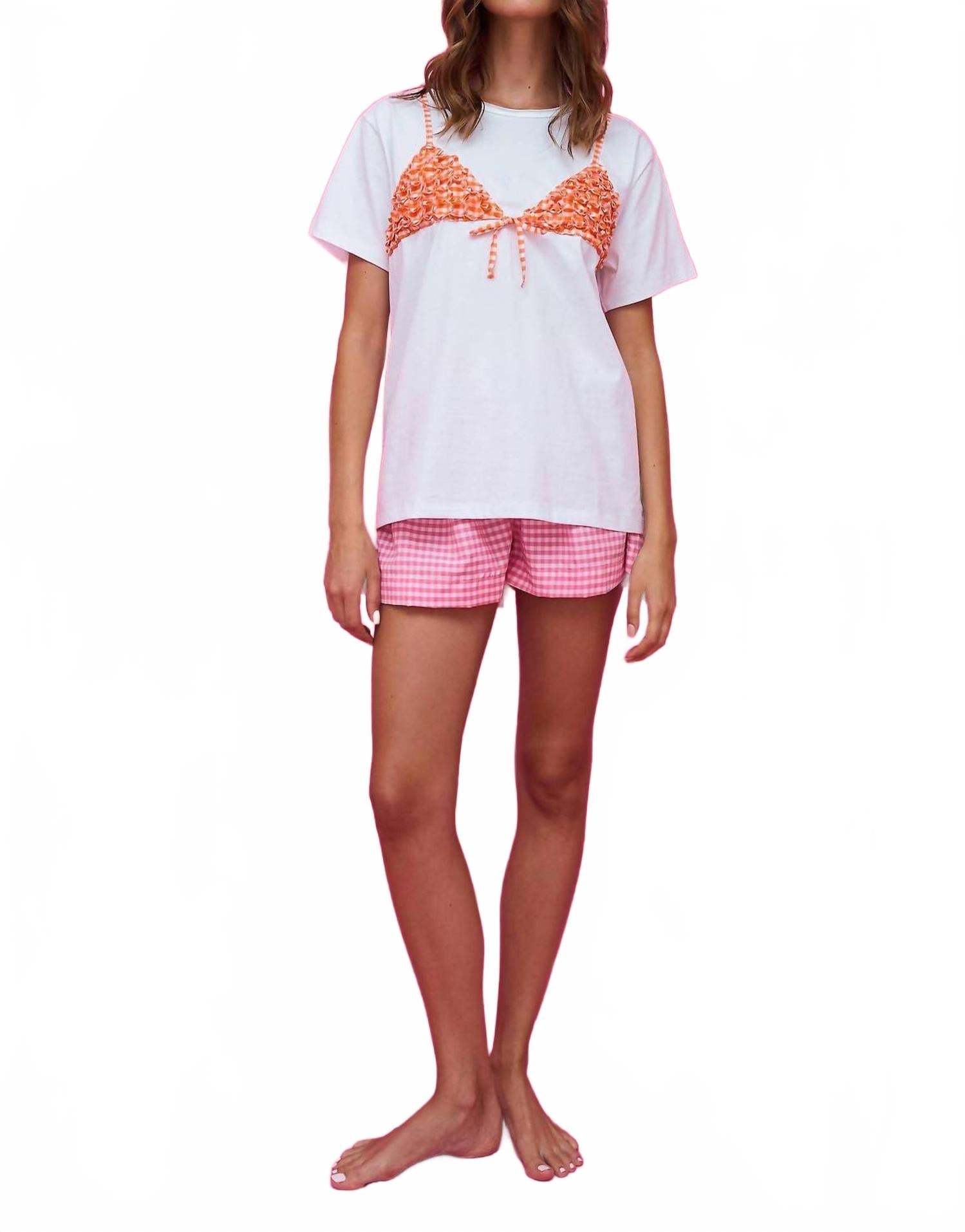 Bikini Top T-Shirt In Orange