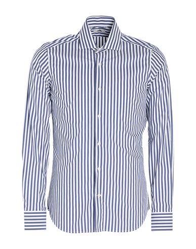 Man Shirt Midnight blue Size 15 Cotton, Polyamide, Elastane