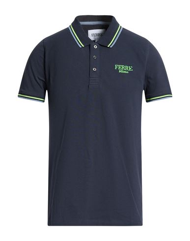 Man Polo shirt Midnight blue Size L Cotton