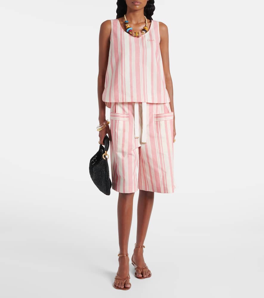 Chloé Logo striped cotton top