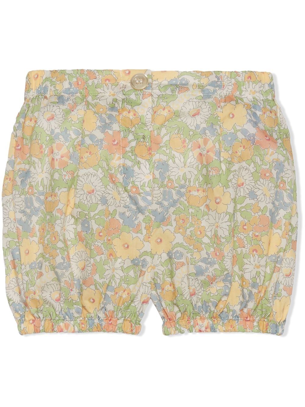 Floral-print cotton shorts - Green